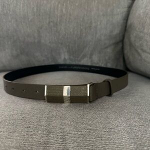 Diane Von Furstenburg Olive Green Leather Belt